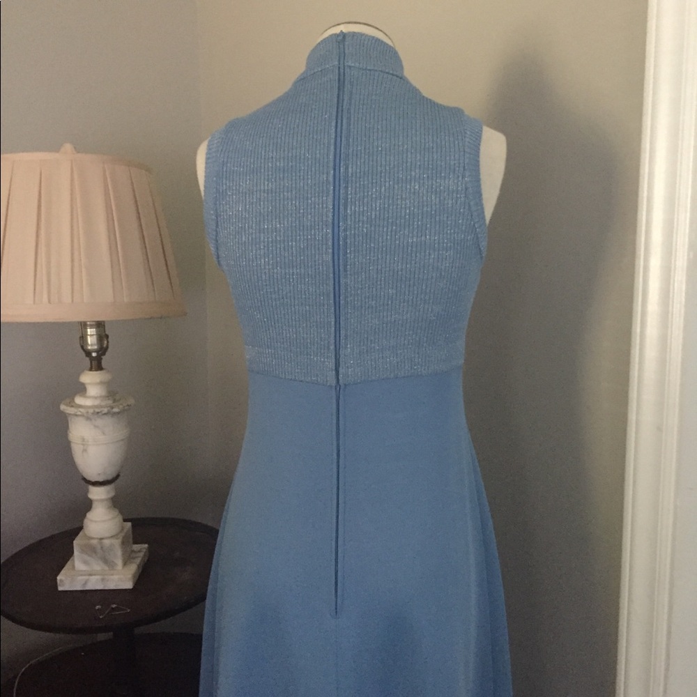 Blue vintage maxi sleeveless dress w/ jacket